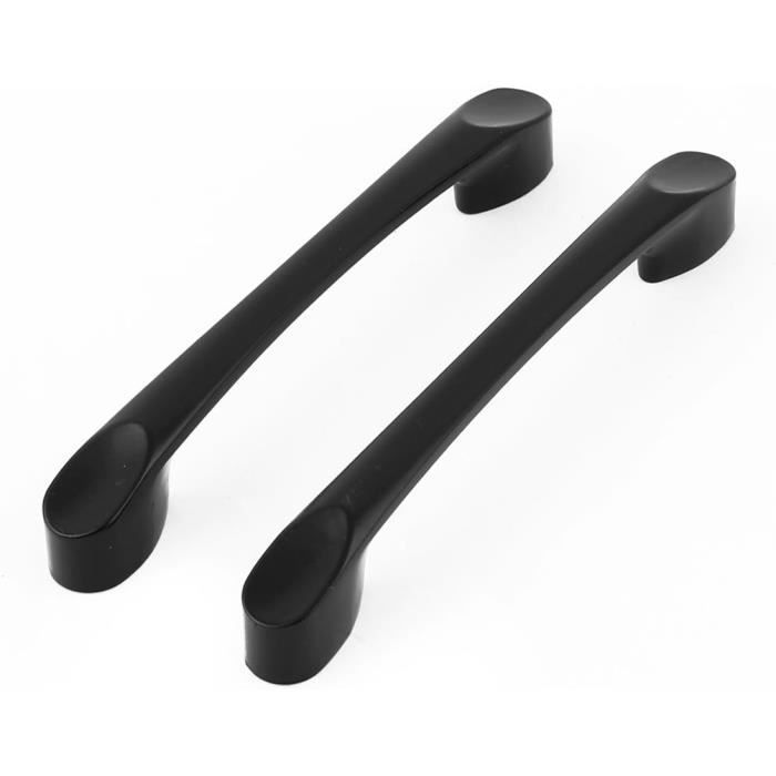 Poignée De Meuble En Arc GedoTec - Acier Massif Noir Poli, Longueur 111 à 184 Mm, Pour Portes Et Tiroirs