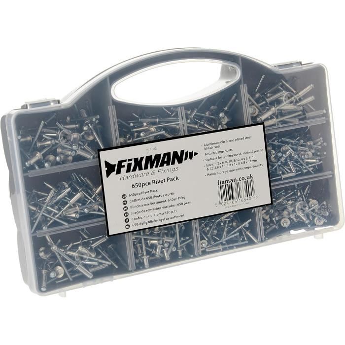 514633 Coffret De Rivets Assortis 650 Pièces[u970] - Cdiscount Bricolage