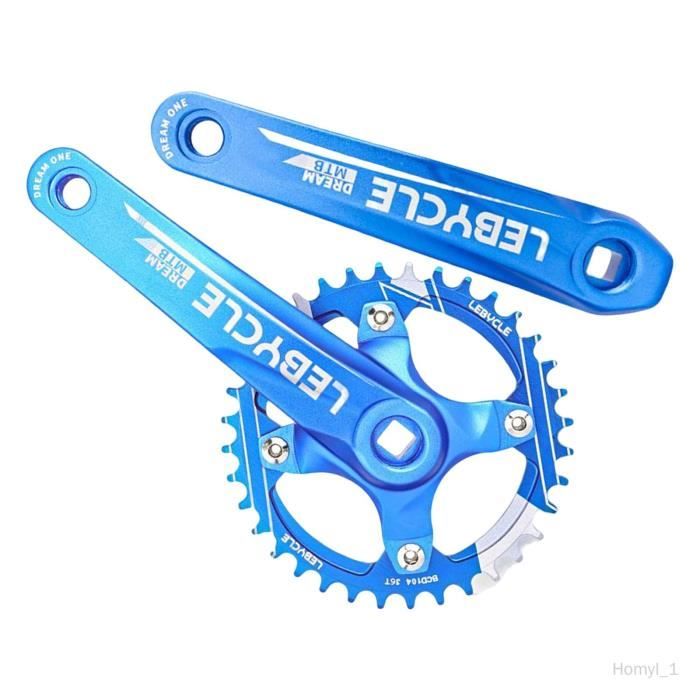 Pédalier VTT - COLAXI - Plateau d'aluminium léger et ensemble de manivelle de vélo 170 mm - Bleu 36T