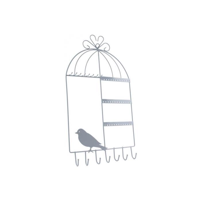 Porte Bijoux Mural En Métal Cage A Oiseaux Taupe Pia