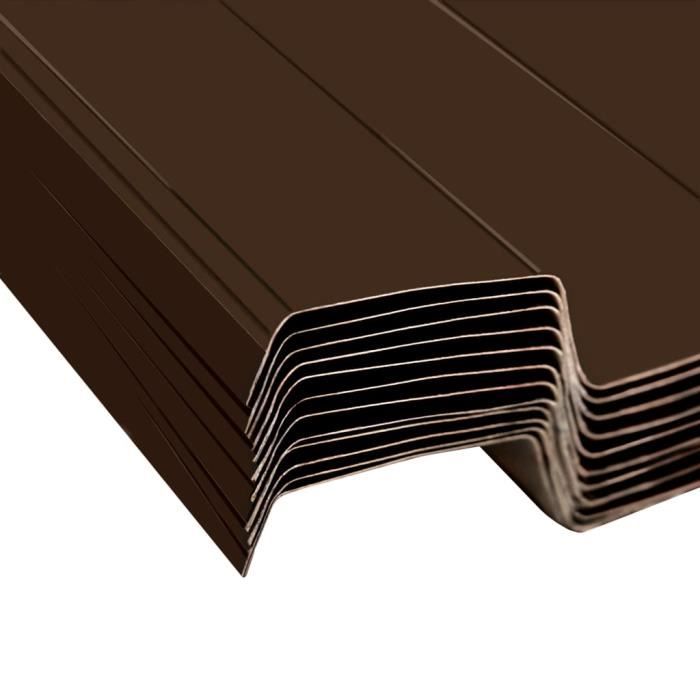 Tôles de toiture - Yanjiibuy - Acier galvanisé - Marron - 129 x 45 cm - 12 pièces