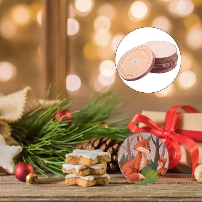 VICASKY DIY 50pc En Bois Suspendre Des Tranches De Bois Tranches De