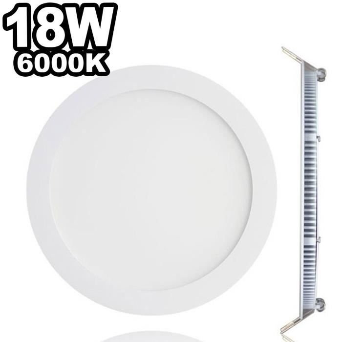 Spot Encastrable LED Rond Extra-Plat 18W - Blanc Froid 6000K ...
