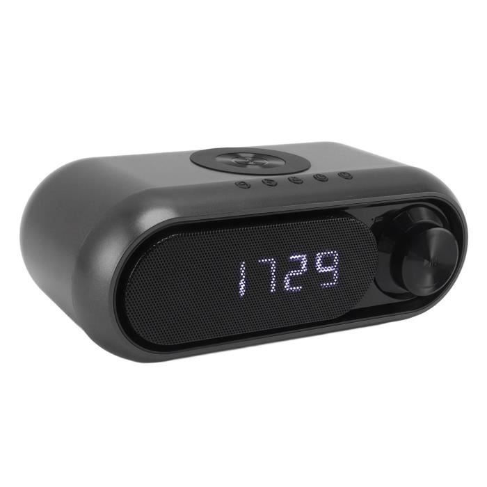 Réveil Avec Chargement Sans Fil, Radio De Chevet, Haut-Parleur Bluetooth Stéréo, Chargement Qi