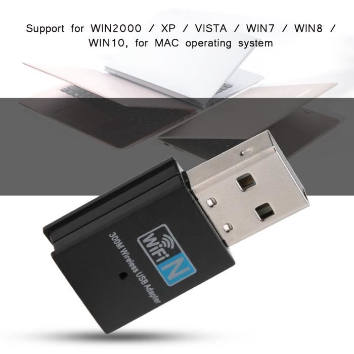 Adaptateur WiFi USB 300Mbps - Carte Réseau Sans Fil Multifonction Avec Port LAN Et Câble 1m Pour TV, PC Et Console