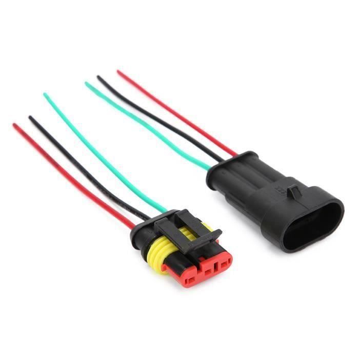 Connecteur électrique étanche 5 Broches Avec Fils | Pour Voiture, Bateau, Moto | Fil 8.5cm - 12