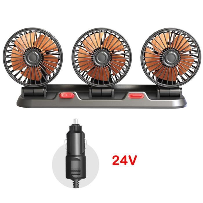 Ventilateur De Voiture 2 Vitesses 360° Rotatif - Faible Bruit Pour Camions Et Voitures - Cherubfunz