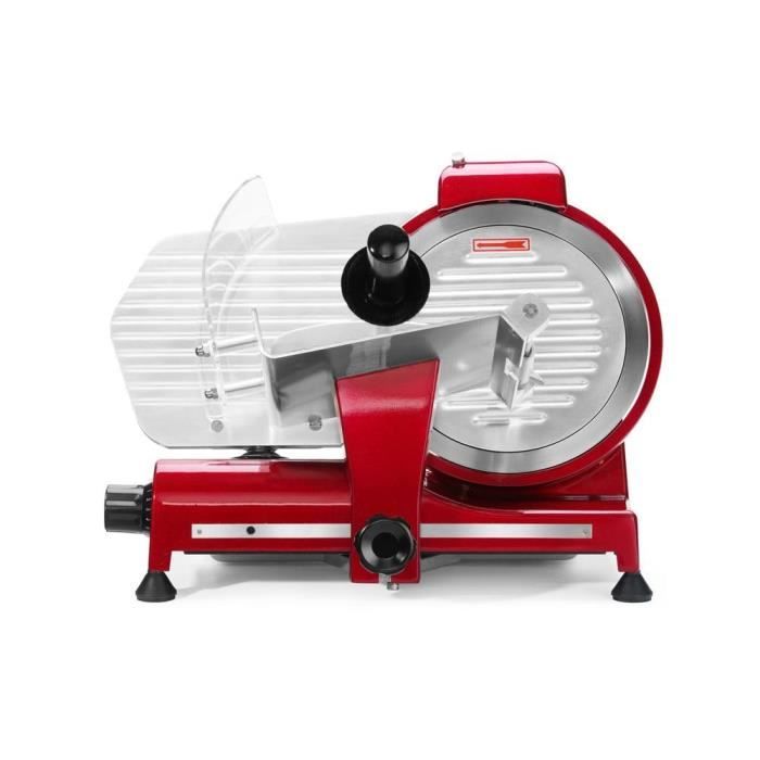 HENDI Trancheuse électrique 250 mm Ø 320W épaisseur 0–12 mm rouge aluminium/inox