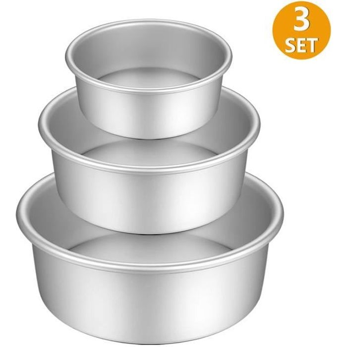 Ensemble de moules à gâteau, moule à gâteau rond en aluminium anodisé 3  pièces ustensiles de cuisson avec base amovible - Cdiscount Maison