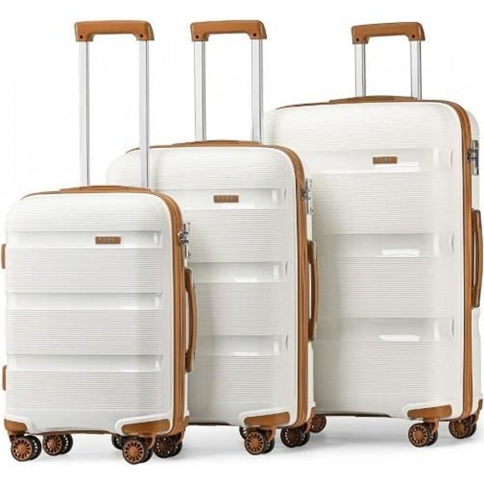 Set de valises rigides MILA, 4 pièces en plastique ABS robuste,  pèse-bagages et une étiquette de valise incluses, avec poignée  télescopique, avec serrure de sécurité à code acheter en ligne à bas
