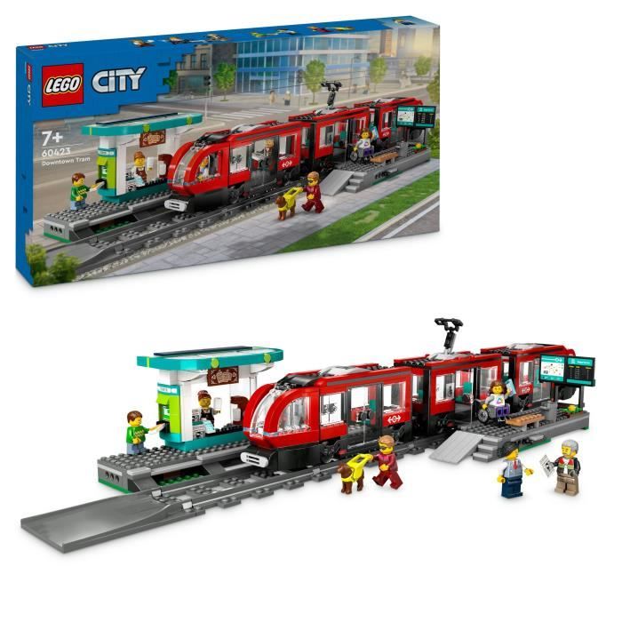 LEGO City 60423 Le tramway et la station du centre ville vehicule pour enfants des 7 ans