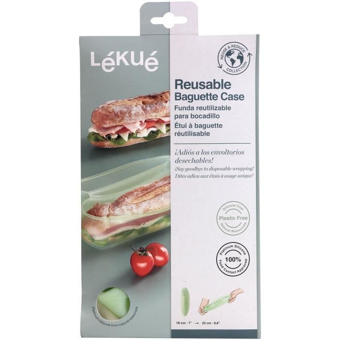 LEKUE Etui à baguette réutilisable - 22 x 14,5 x 5,5 cm