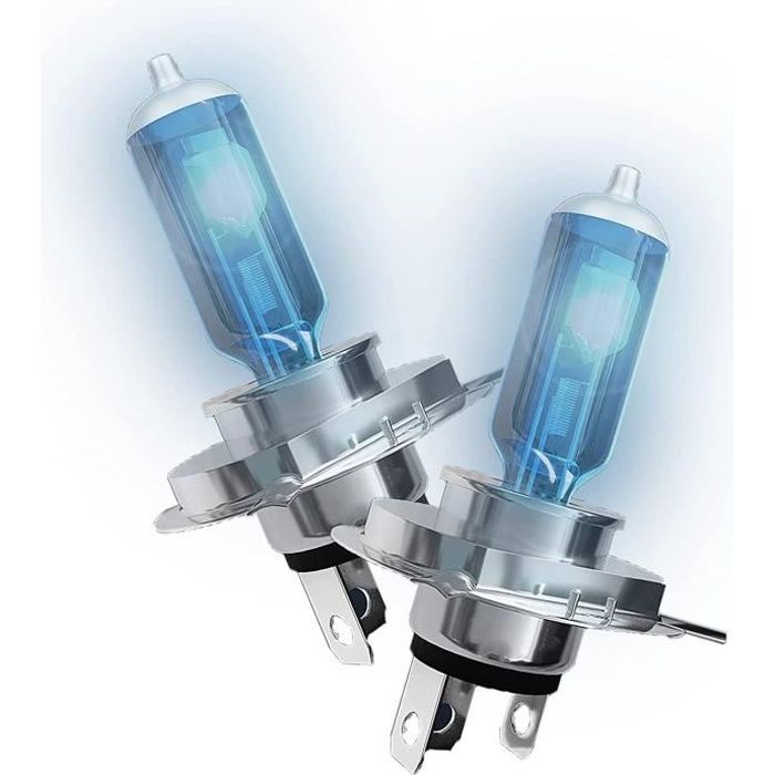 Pack 2 Ampoule H4 100W - Xenon Effect - P43T Lampe Lumière Halogène 12 V Super Bright Fog Xenon HID Ampoule Blanc Pour Voiture et