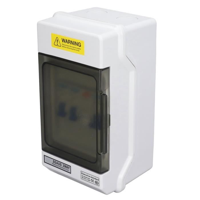 Mini Disjoncteur 2 Voies Dioche 40A 30mA RCD 2 MCB 6A 16A - Boîtier IP65 - Pour Garage, Caravane, Atelier, Dépendance