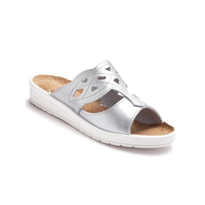 Mules Femme Palado Malta - Semelle Compensée Liège - Fabriqué En Espagne - Confort été