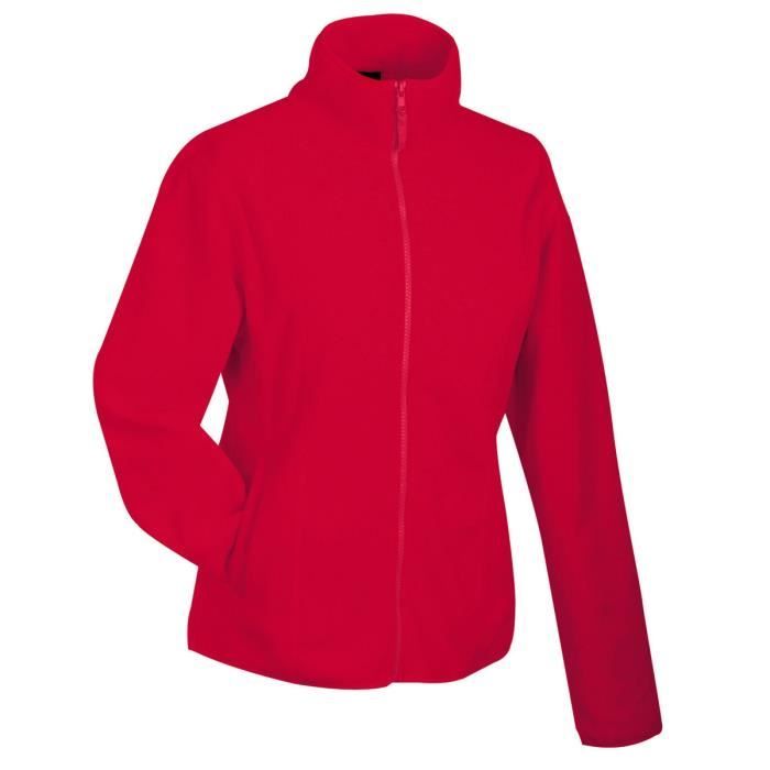veste polaire zippée femme - jn049 - rouge - james & nicholson - multisport - coupe cintrée