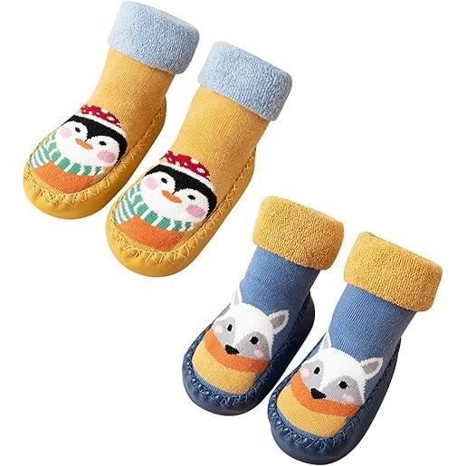 Chausson Chaussette AMOUNE - Marin/Bleu - Chaudes Et Antidérapantes