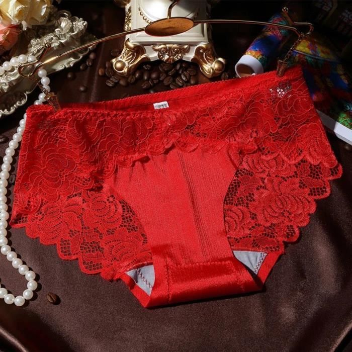 Culotte Dentelle Femme Avec Volants Froufrous - Style Romantique, En Nylon, Taille Unique