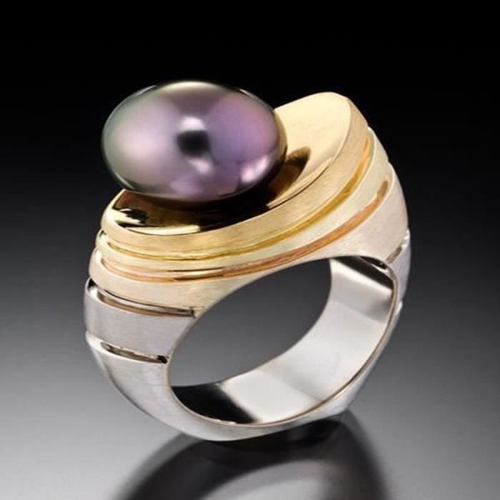 Bague Homme Titane Plaqué Or 18k - Largeur 7 Mm - Taille US 74 - Cadeau Mariage, Anniversaire, St Valentin