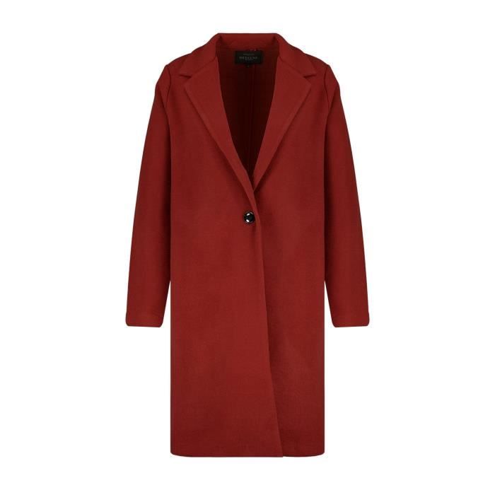 DEELUXE Manteau long uni HANNAH Acajou