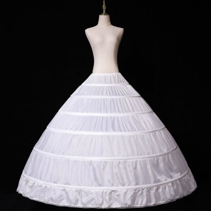 FANDI Jupon de Mariage 6 Cerceaux Robe Blanche De Mariee Crinoline Blanc Cdiscount Pret a Porter