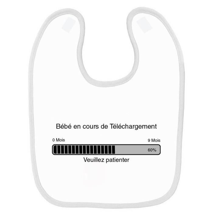 Bavoir Bebe Imprime Bebe En Cours Blanc Cdiscount Puericulture Eveil Bebe