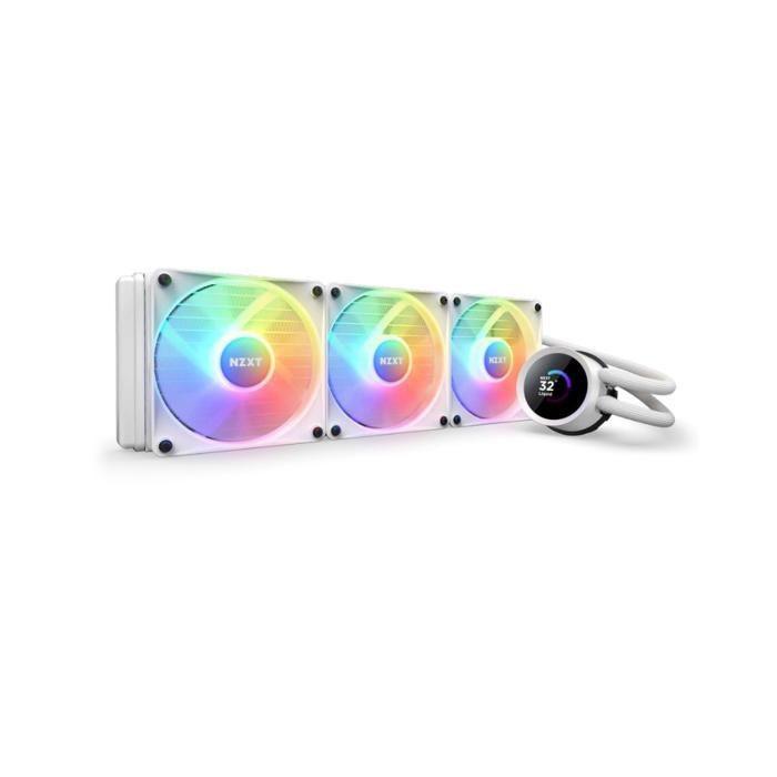Refroidisseur AIO – NZXT – Kraken Blanc RGB – 360mm – Écran LCD personnalisable – 3 ventilateurs RGB