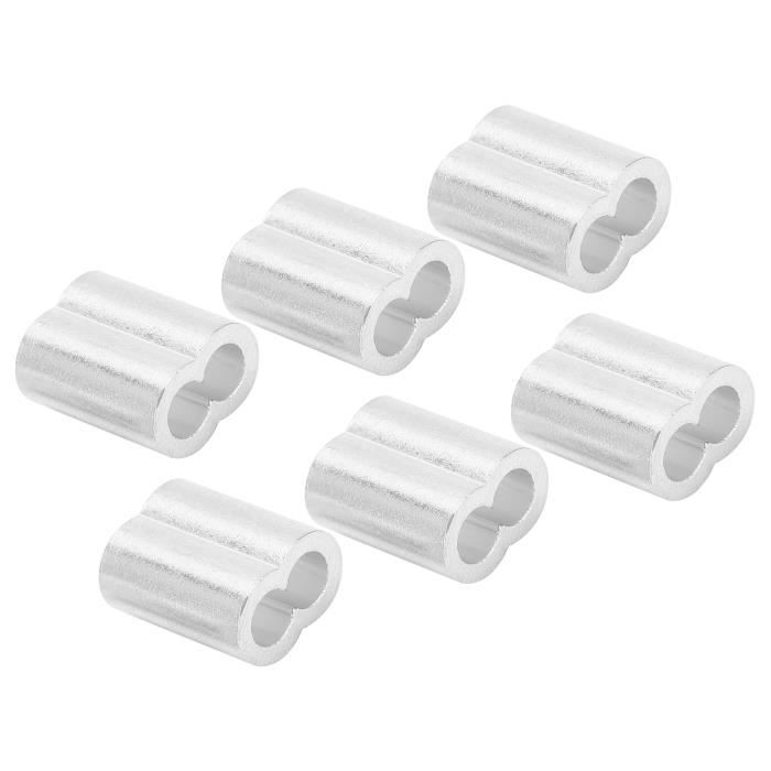 50 Manchons à Sertir Aluminium 3mm - Uxcell - Pour Câble Acier