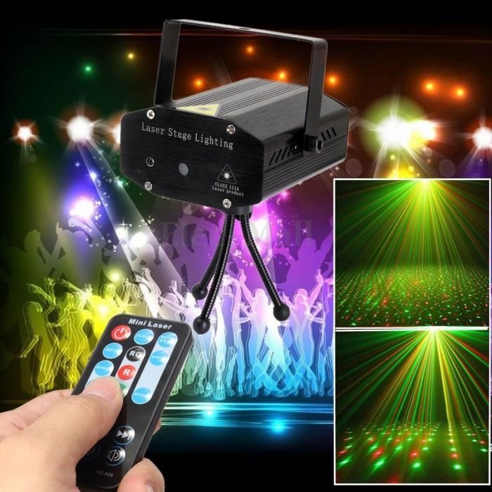 Mini Laser Eclairage DJ 100mw Jeu de Lumiere Soiré Projecteur R & G  Telecommande - Cdiscount TV Son Photo