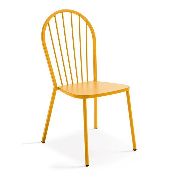 Chaise bistrot en métal jaune - Oviala