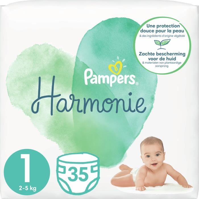 Pampers Harmonie T1 2-5kg 35 couches - Cdiscount Puériculture