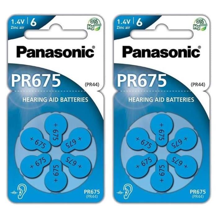Batteria Panasonic Per Apparecchi Acustici Zink Air PR675 X6