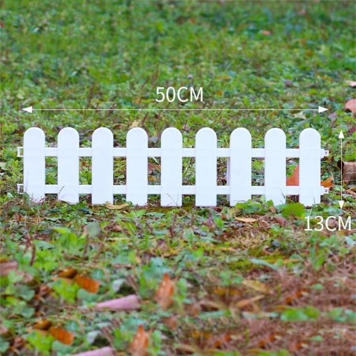 Clôture de jardin blanche en PVC de haute qualité - PWSHYMI - 50 × 30 50 × 13 cm / 19,7x5,1 pouces