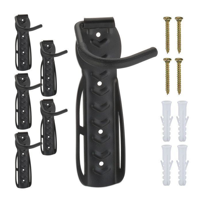 Lot De 2 Supports Muraux Pivotants Pour Vélo - Largeur Pneu 54-70mm, Noir, Par Cranit