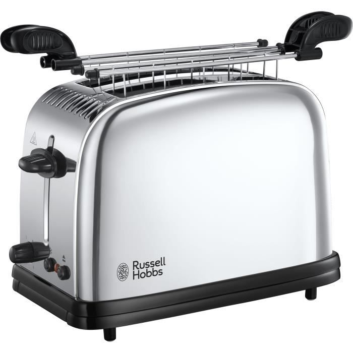 Grille-pain RUSSELL HOBBS Chester - 2 Fentes - Chauffe Viennoiserie - Technologie Fast Toast - Inox