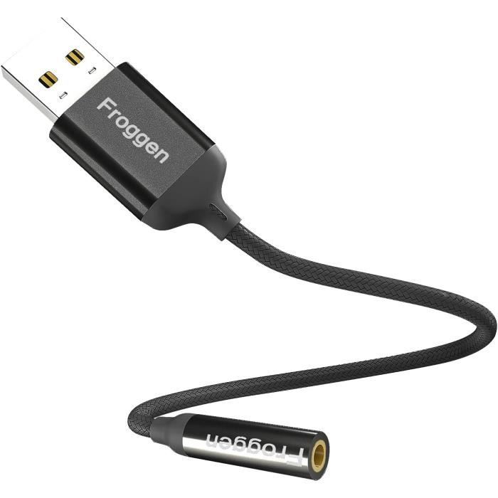 Adaptateur USB Vers Jack 3,5 Mm Ovegna - Avec Microphone - Plug And Play - Pour PC, PS4, Casque, Ordinateur Portable