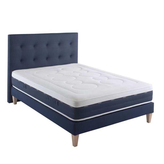 Ensemble matelas ressorts et mémoire de forme sommier pieds et tête de lit Rêve 600 - SOMEO 140x190 - Blanc - Garantie 7 ans - Ensemble matelas ressorts et mémoire de forme sommier pieds et tête de lit Rêve 600 - SOMEO 140x190 - Blanc - Garantie 7 ans -