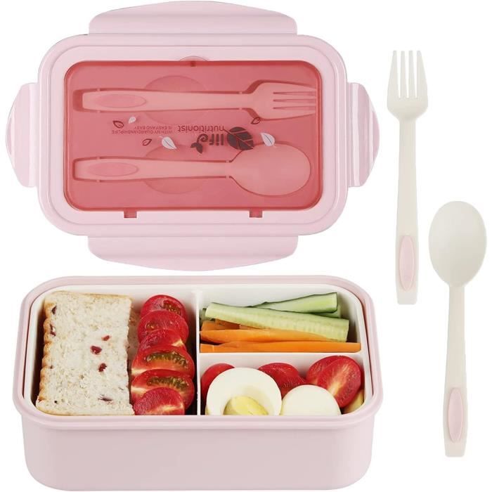 Rose)BoîTe à Bento à 3 Compartiments BoîTe à Lunch Thermique Avec Une