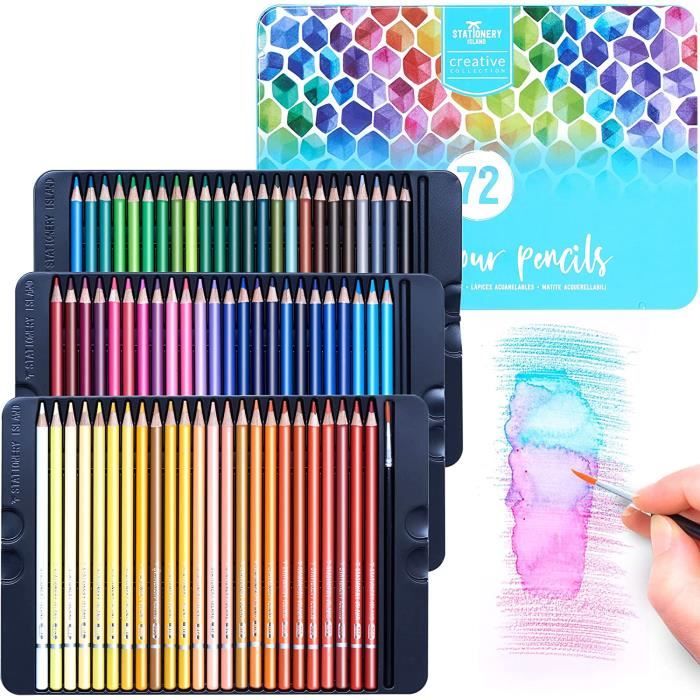 STATIONERY ISLAND crayons aquarellables 72 Crayons De Couleur Pré