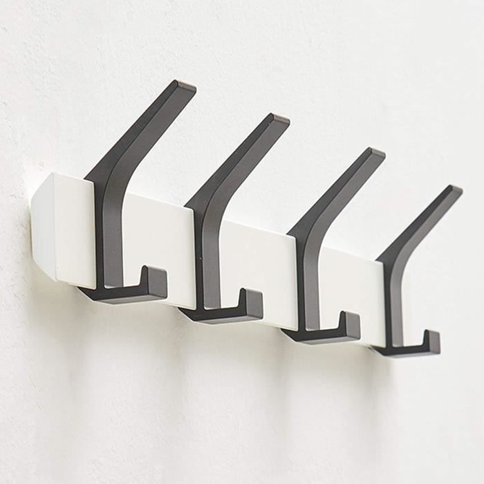 Lot de 2 porte-manteaux muraux avec 5 patères bois et métal detroit design industriel