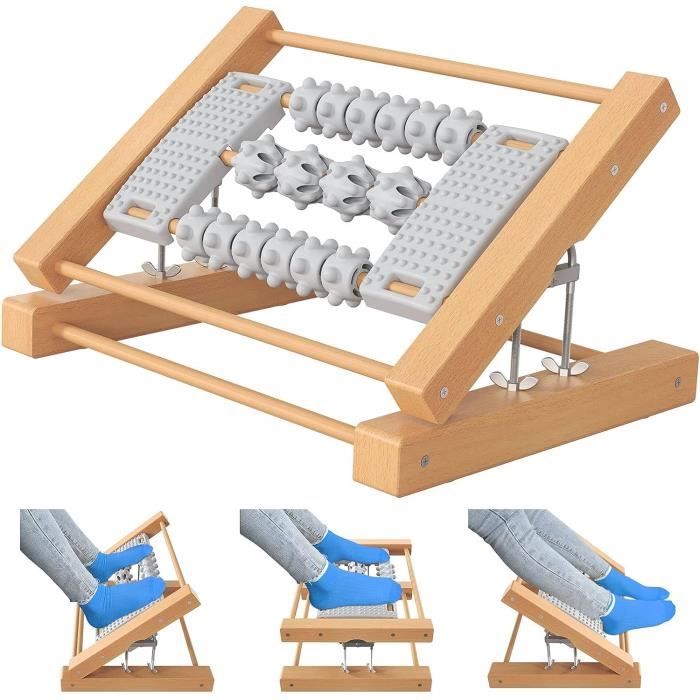 Repose-pieds De Bureau Ergonomique Réglable - Coussin Moelleux, Surface Massante, 12 Positions, Pliable Pour Rangement Facile