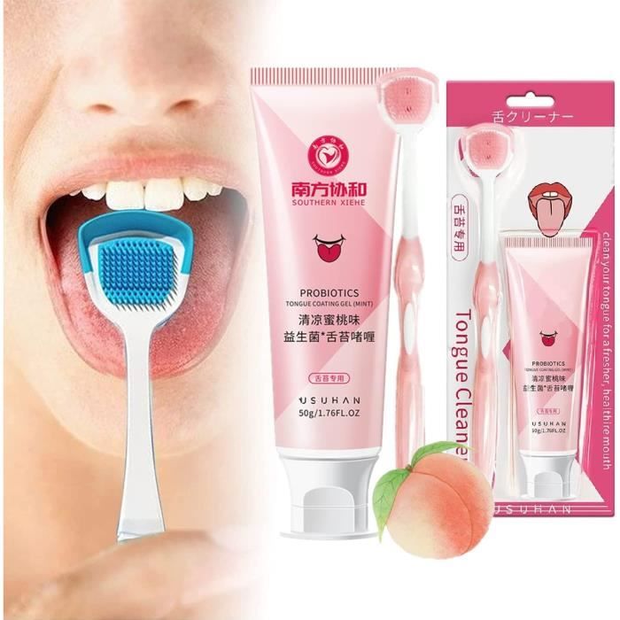 Gratte-langue Et Brosse Pour Nettoyage De La Langue – Hygiène Buccale – Lot De Brosses