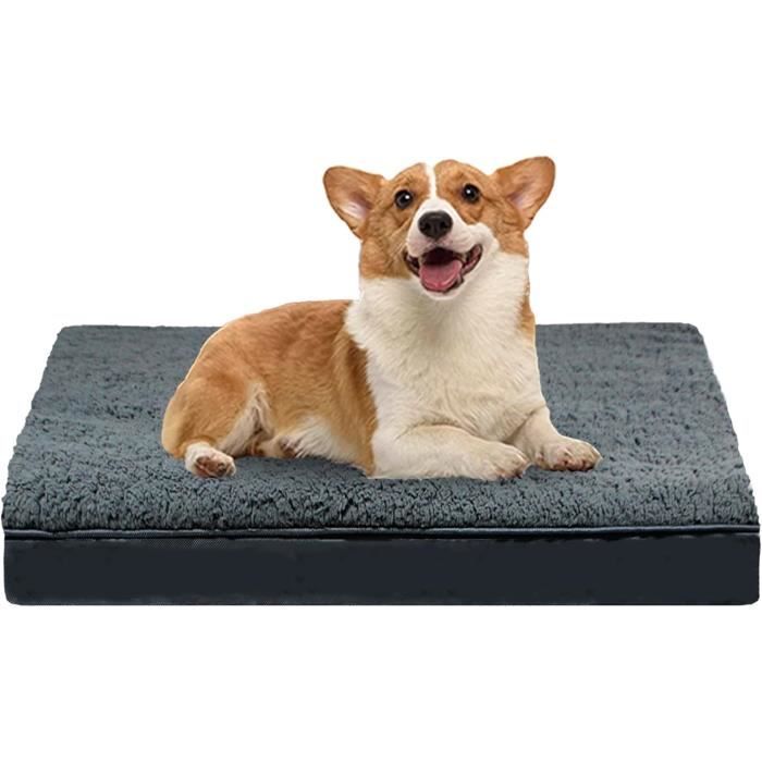 Canapé-lit Orthopédique Pour Chien – Lit Ultra Confortable Pour Chiens De Taille Moyenne – Lit Respirant Et Imperméable En Mousse D'œuf Avec Soutien Supplémentaire De La Tête Et Du Cou – Housse