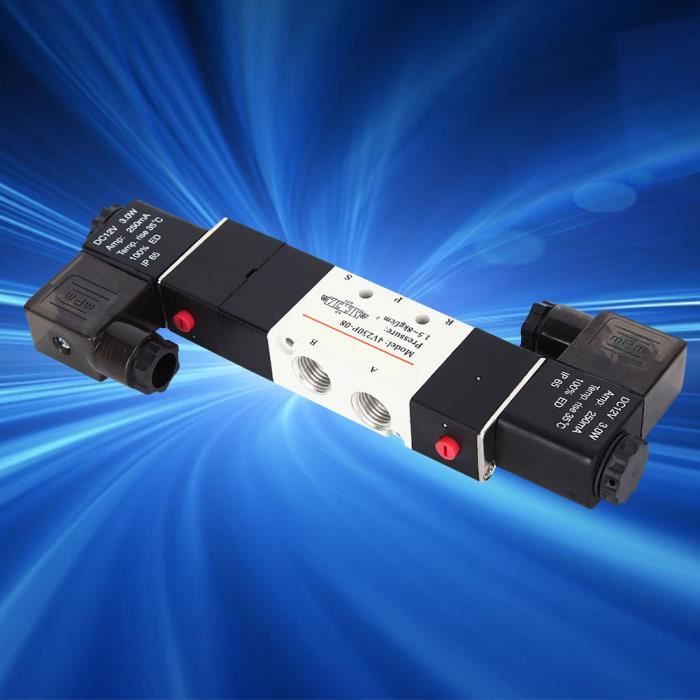 Électrovanne Pneumatique 3 Voies 2 Positions, 1/8 BSP, NC, 0-0.08 MPa, DC24V, IP65 (laiton)