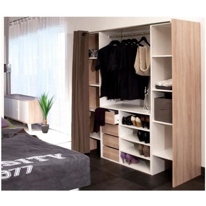 Ensemble dressing + meuble de rangement EMERIC Chêne & Taupe