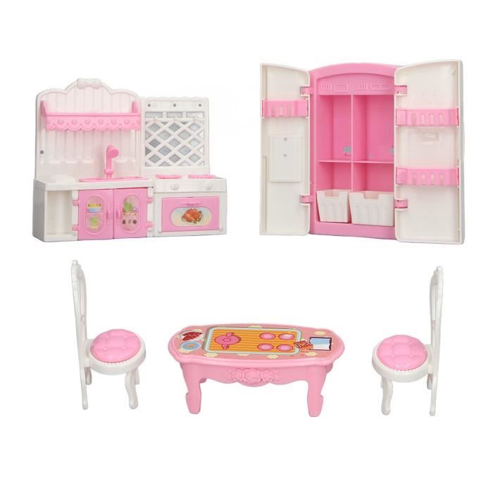 Lot Mobilier Miniature Métal – Maison De Poupée – Piano, Cuisinière, Cage, Table – Mattel