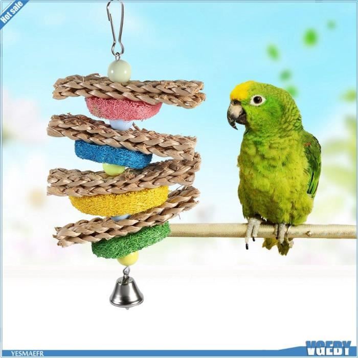 Meilleurs prix pour VGEBY Jouets pour oiseaux Jouet à Mâcher en Cage pour Petites Perruches, Calopsittes, Conures, Aras, Perroquets, animalerie jouet