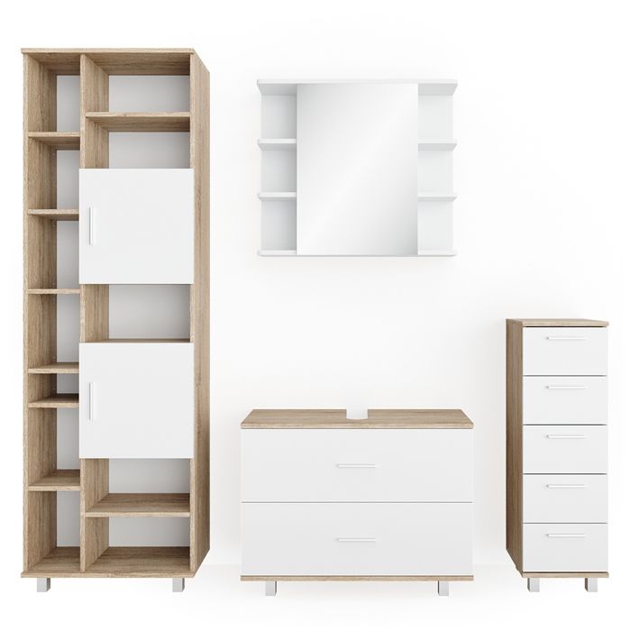 Ensemble de meubles de salle de bain Vicco Ilias – 2 pièces Anthracite/chêne doré 2 pièces