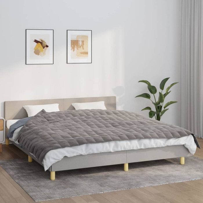 vidaXL Couverture lestée Gris 155x220 cm 7 kg Tissu 350776