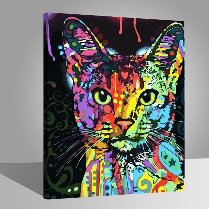 Chat Colore Peintures Diy 40x50cm Avoir Diy Peinture Cadre Toile Peinture Tableau Art Deco Cadeaux Peinture Numerique Cdiscount Maison Chat Colore Peintures Diy 40x50cm Avoir Diy Peinture Cadre Toile Peinture Tableau Art Deco Cadeaux Peinture Numerique Cdiscount Maison